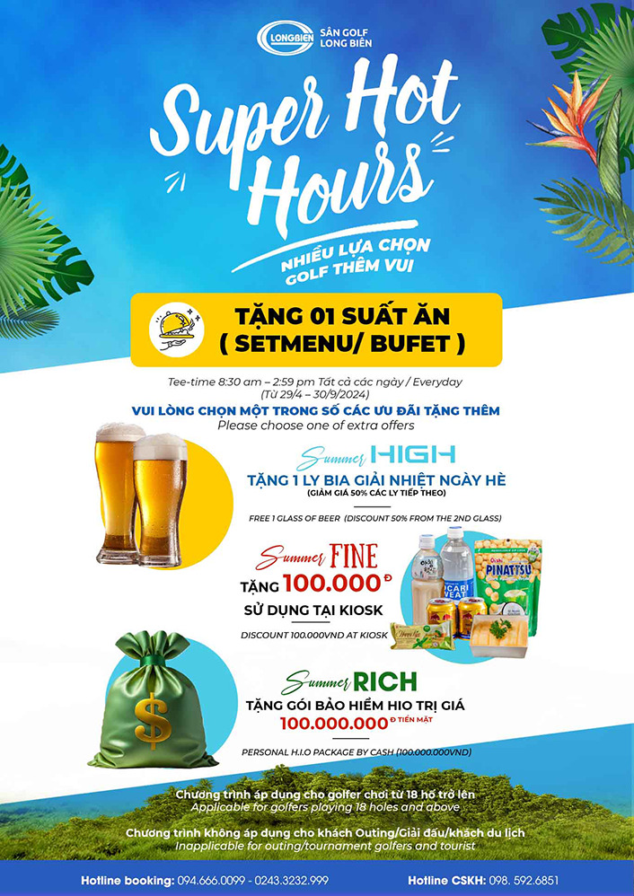 Super Hot Hours - Thêm Nhiều Lựa Chọn Golf  Thêm Vui Tại Sân golf Long Biên