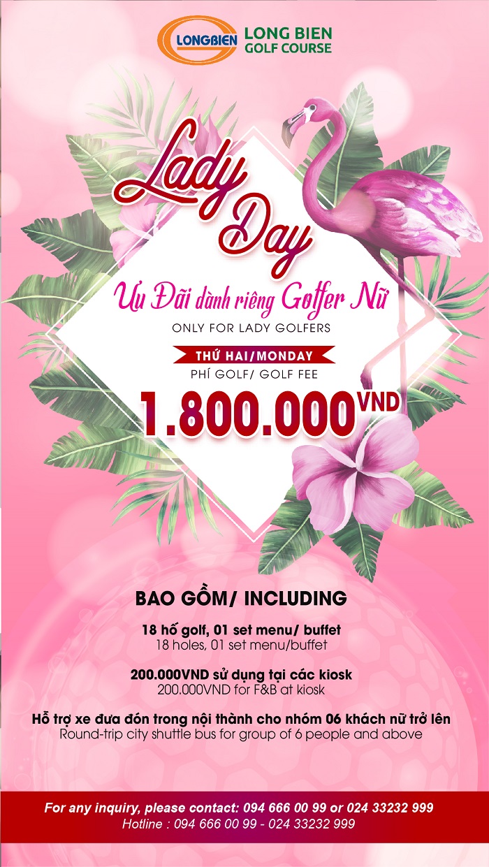 ƯU ĐÃI ĐẶC BIỆT “LADY DAY” - SÂN GOLF LONG BIÊN